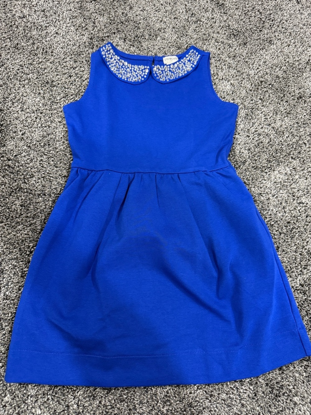 J. Crew Factory Crewcuts Royal Blue Sleeveless Dress with Beaded Collar